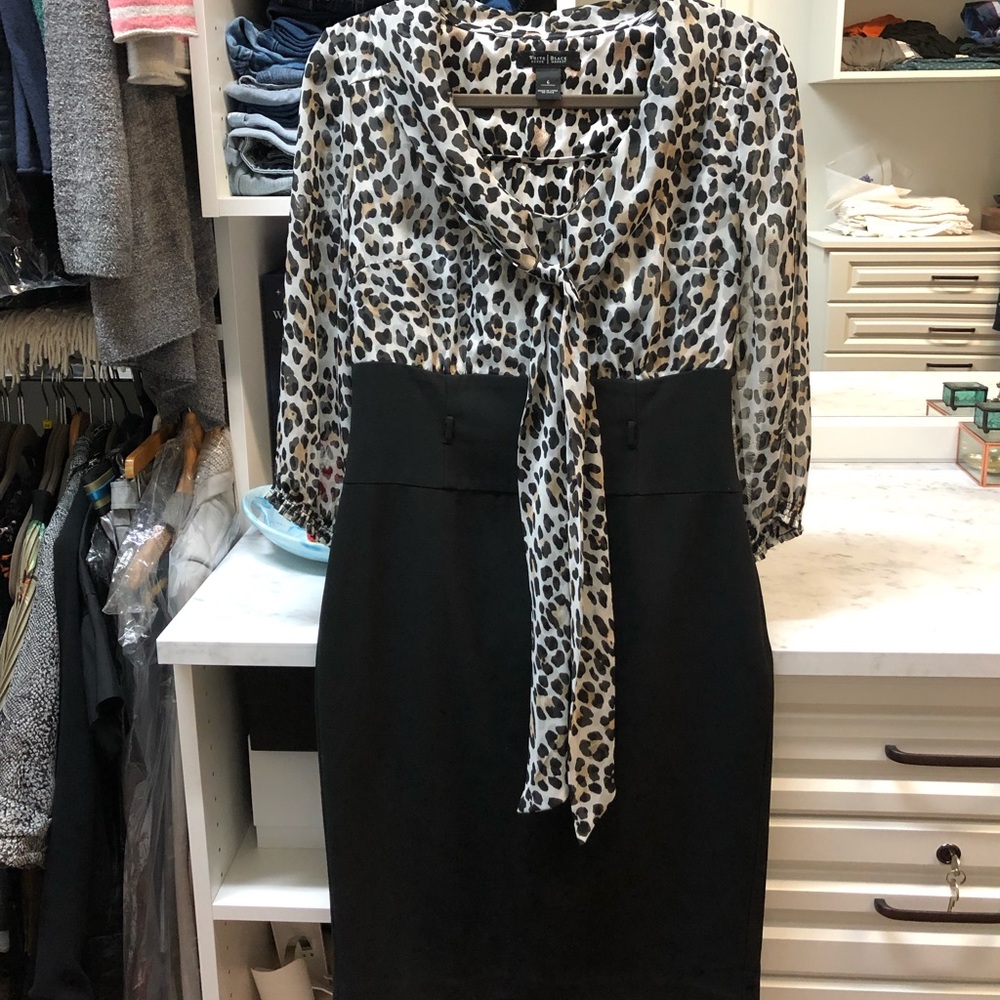 Leopard print midi dress